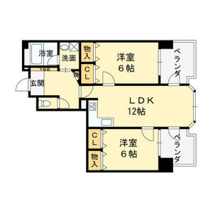 2LDK 間取り図