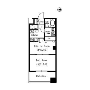1DK 間取り図