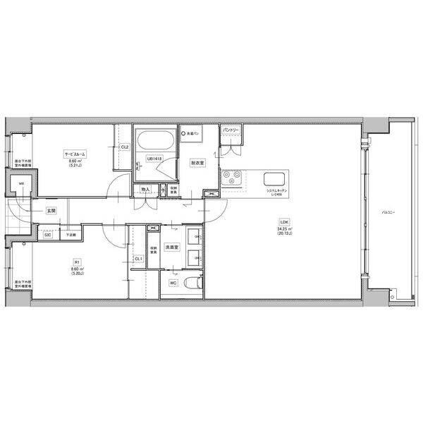 2LDK 間取り図