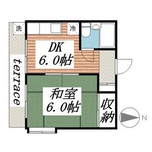 1DK 間取り図