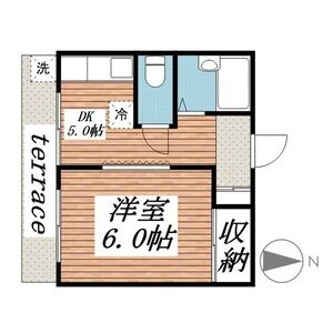 1DK 間取り図