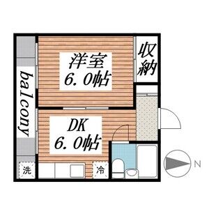 1DK 間取り図