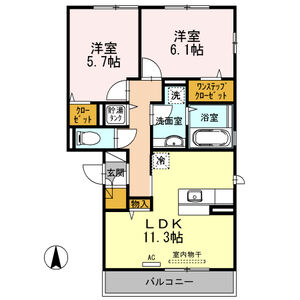 2LDK 間取り図