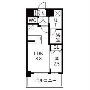 1K 間取り図