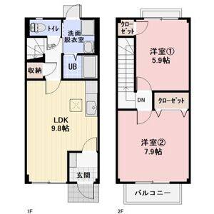 2LDK 間取り図