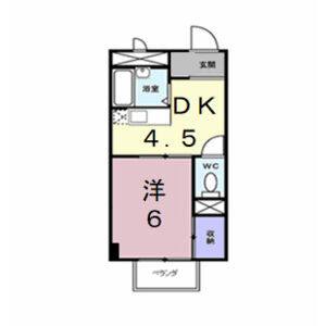 1DK 間取り図