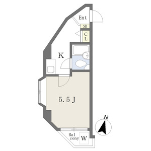 1K 間取り図