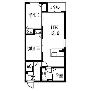 2LDK 間取り図