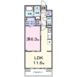 1LDK 間取り図