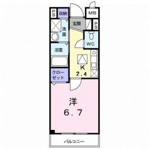 1K 間取り図