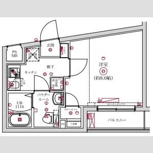1K 間取り図