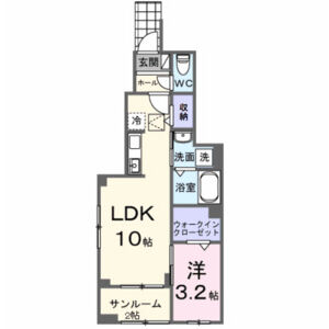 1LDK 間取り図