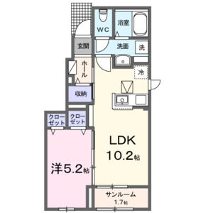 1LDK 間取り図