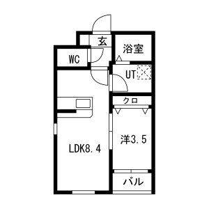 1LDK 間取り図