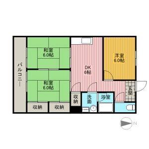 3DK 間取り図