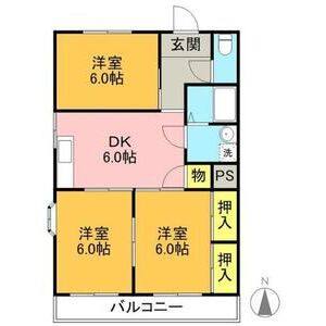 3DK 間取り図
