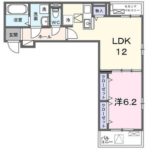 1LDK 間取り図