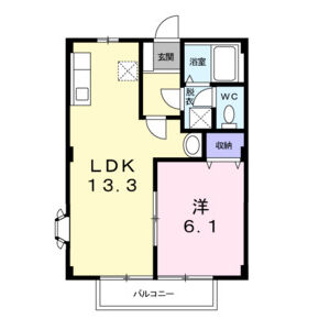1LDK 間取り図