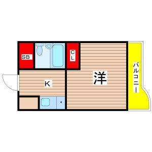 1K 間取り図