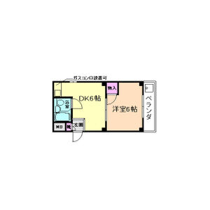 1DK 間取り図