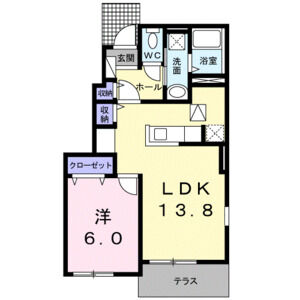 1LDK 間取り図