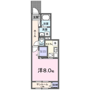 1K 間取り図