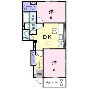 2DK 間取り図