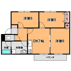 3DK 間取り図