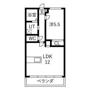 1LDK 間取り図