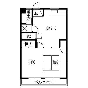 2DK 間取り図