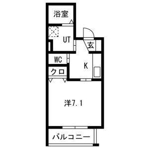 1K 間取り図