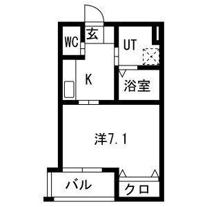 1K 間取り図
