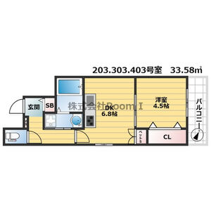 1DK 間取り図