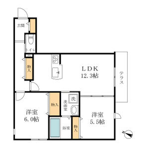 2LDK 間取り図