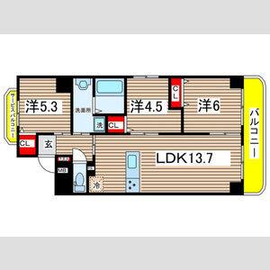 3LDK 間取り図