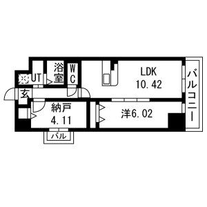 1LDK 間取り図