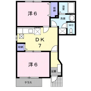 2DK 間取り図