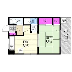 1DK 間取り図