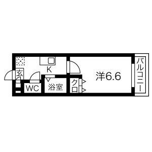 1K 間取り図