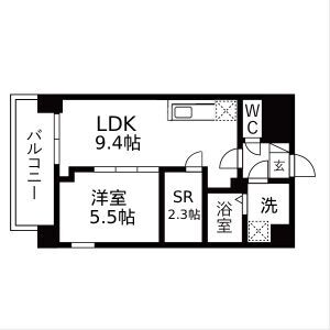 1LDK 間取り図