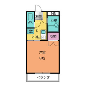 1K 間取り図