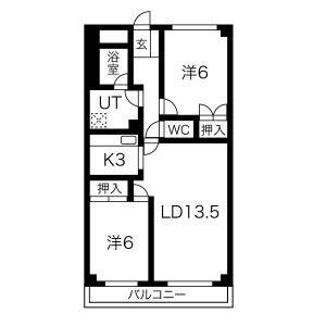 2LDK 間取り図