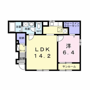 1LDK 間取り図