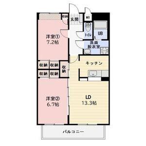 2LDK 間取り図