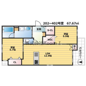 2LDK 間取り図