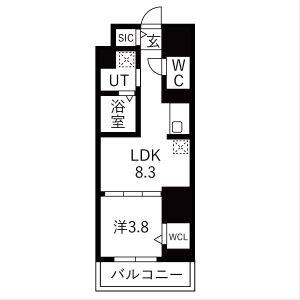 1LDK 間取り図