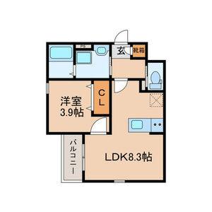 1LDK 間取り図