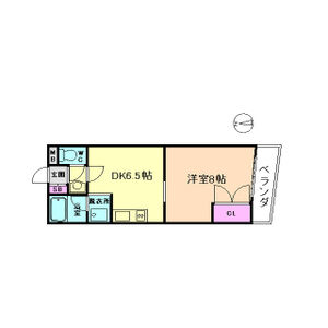 1DK 間取り図