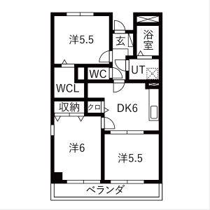 3DK 間取り図