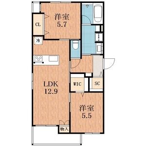 2LDK 間取り図